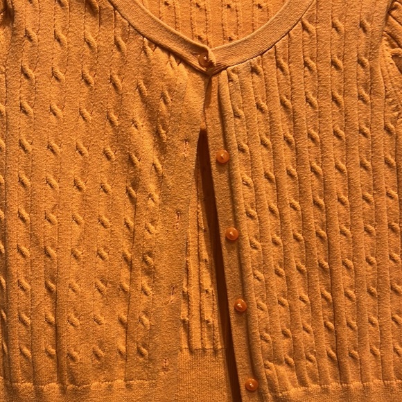 Merona Sweaters - Orange Short-sleeved button up knot cardigan. Orange L